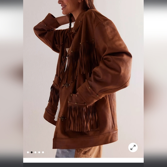 Free People We The Free Knox Vegan Fringe Leather Jacket - Picture 12 of 16